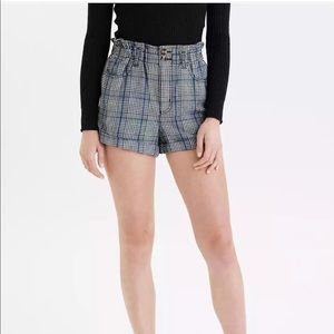 American Eagle Outfitters High Waist Plaid Mom Shorts